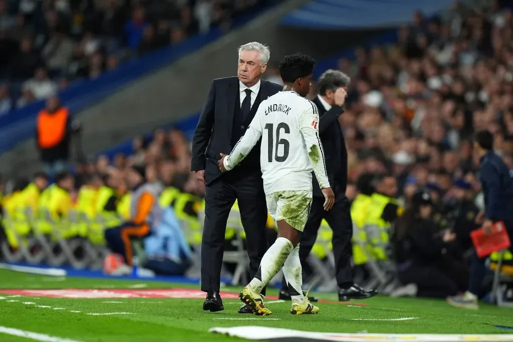 Endrick e Ancelotti, Real Madrid. (Photo by Angel Martinez/Getty Images)