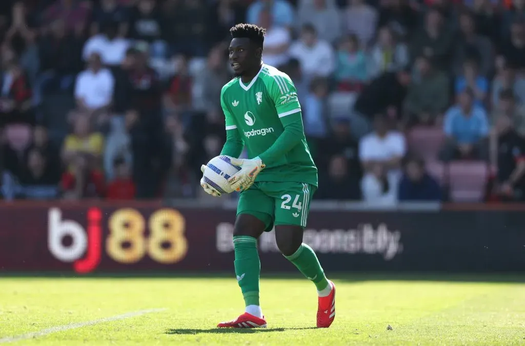 André Onana em jogo do Manchester United. Foto: Ryan Pierse/Getty Images
