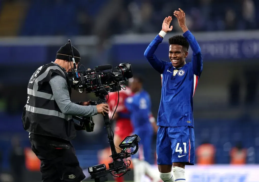 Estêvão em Chelsea X Liverpool. (Photo by Michael Steele/Getty Images)