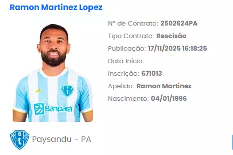 Ramón Martínez se despede do Paysandu