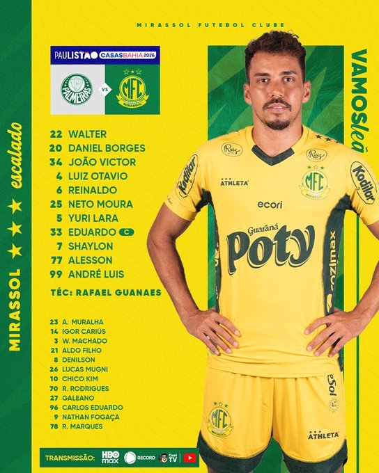 Escalação do Mirassol