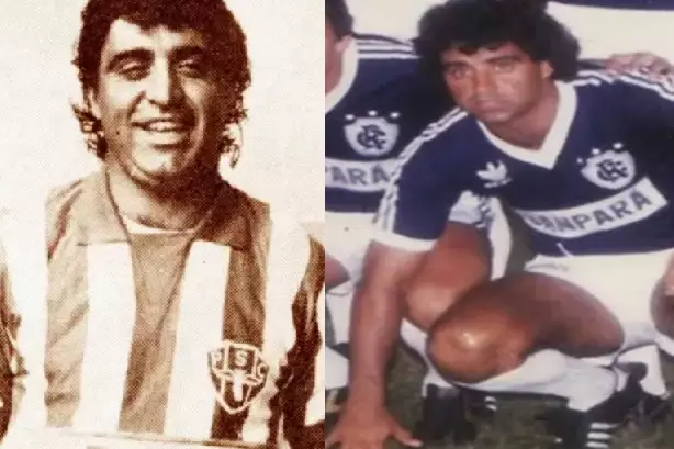 Dadinho, com as camisas dos dois clubes