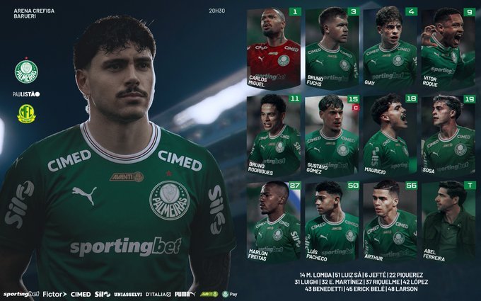 Escalação do Palmeiras