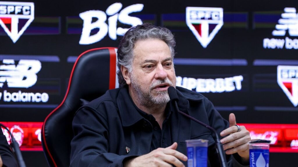 Julio Casares é o presidente o São Paulo até o fim de 2026. Foto: Rubens Chiri