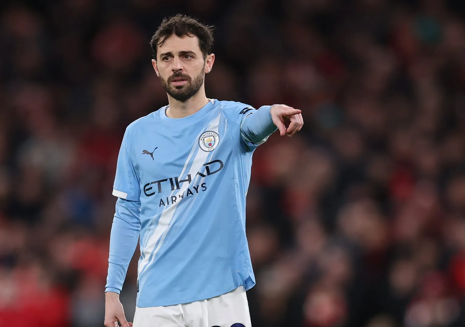 Bernardo Silva durante a partida da Premier League