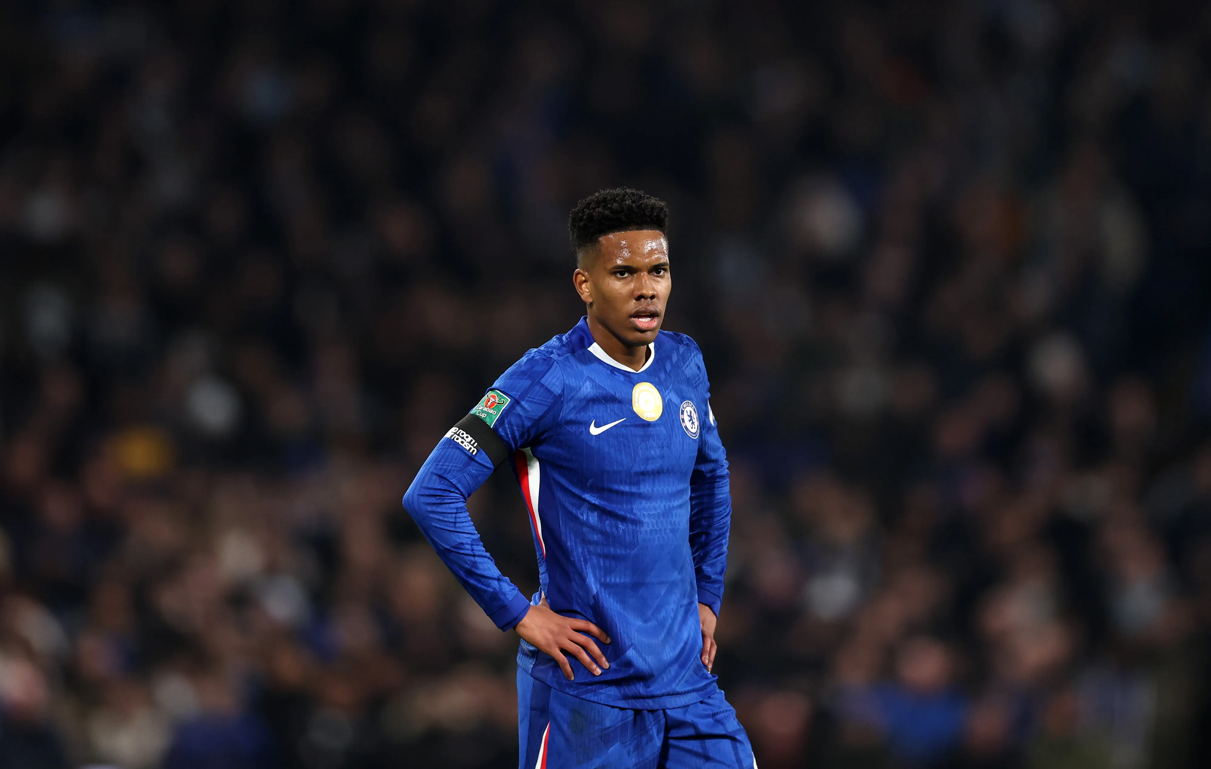 Estêvão em ação pelo Chelsea. Foto: Alex Pantling/Getty Images