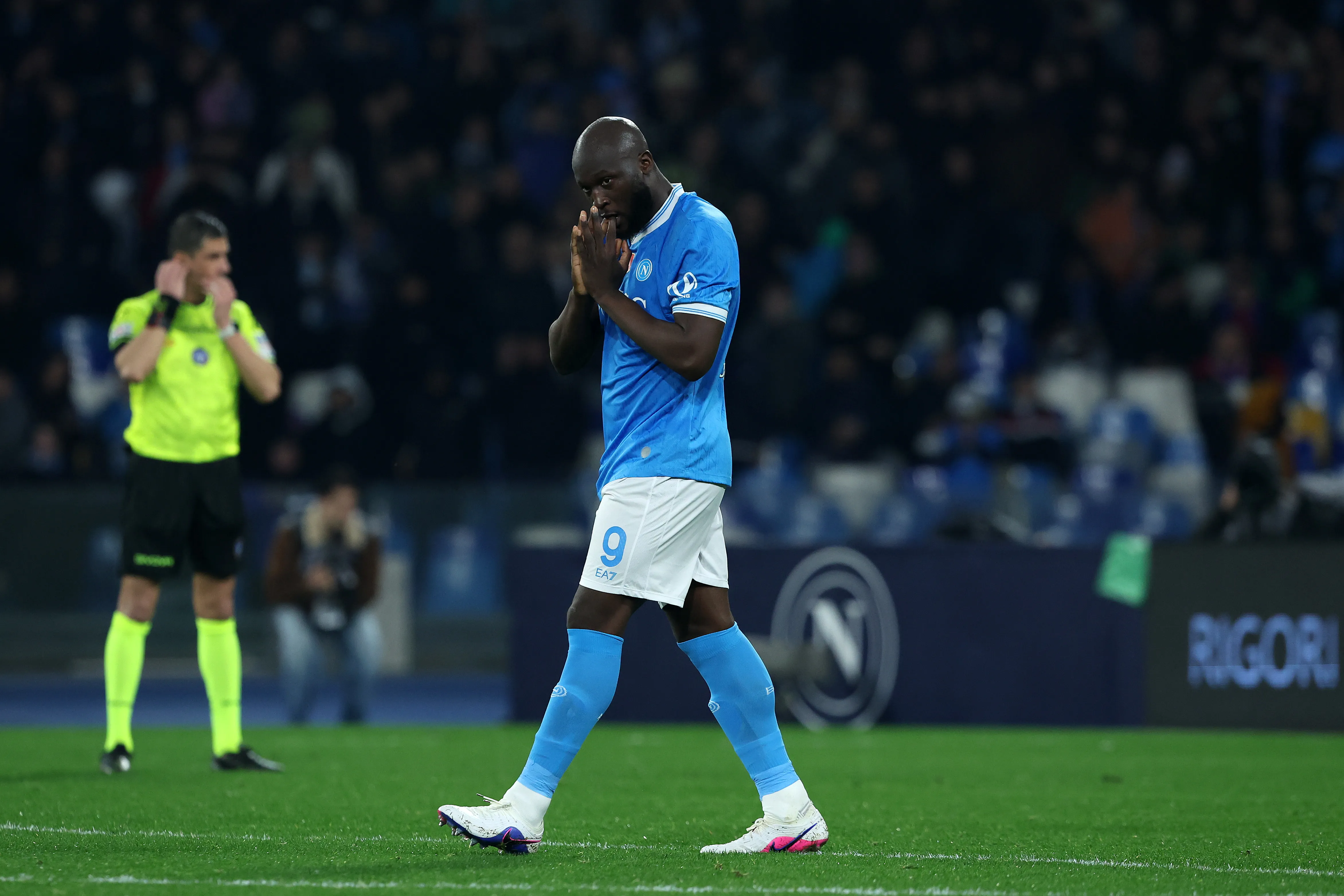 Romelu Lukaku em jogo do Napoli. (Foto: Francesco Pecoraro/Getty Images)