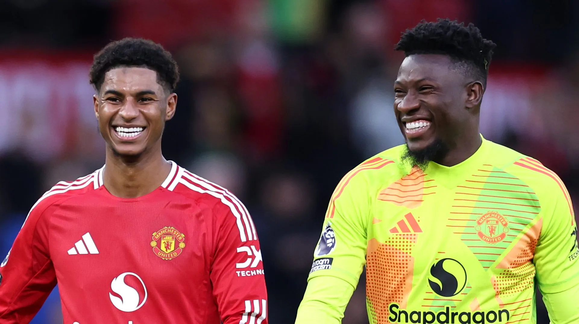André Onana e Marcus Rashford.