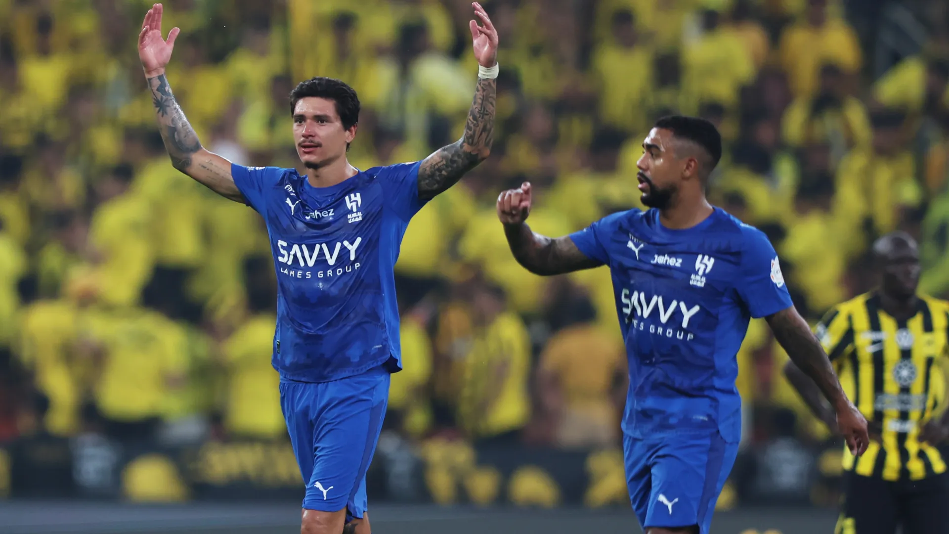 Darwin Núñez e Malcom. (Foto: Yasser Bakhsh/Getty Images)