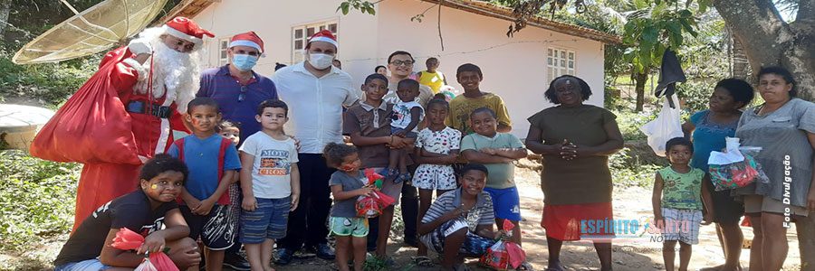 Kennedy | Papai Noel da Secretaria de Assistência Social leva alegria as crianças da Comunidade de Aldeia