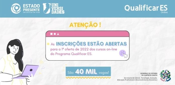 Governo do Estado abre inscrições para cursos on-line do Qualificar ES nesta terça-feira (15)