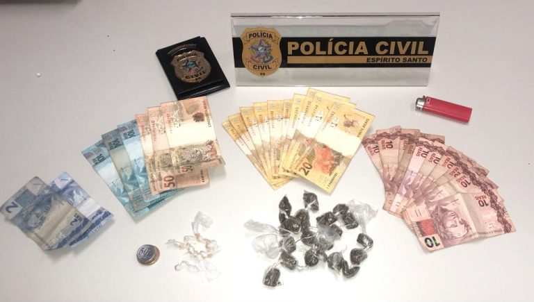 Polícia Civil prende duas pessoas e apreende dois adolescentes suspeitos de envolvimento no tráfico de drogas em Pedro Canário