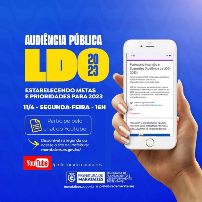 
			AUDIÊNCIA PÚBLICA ONLINE - LDO 2023        
