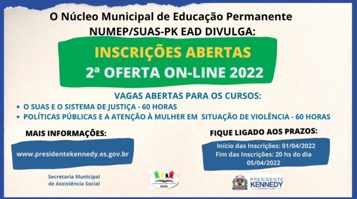 Inscrições abertas para a 2ª oferta de cursos do Programa NUMEP – Notícias Prefeitura de Kennedy