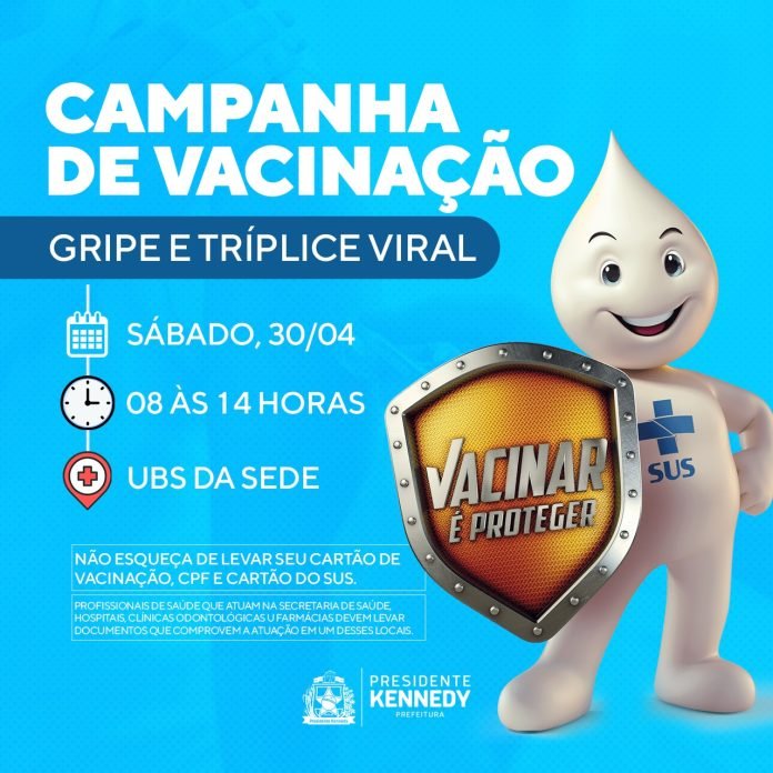 Presidente Kennedy promove Dia D de vacinação contra a gripe e tríplice viral neste sábado – Notícias Prefeitura de Kennedy