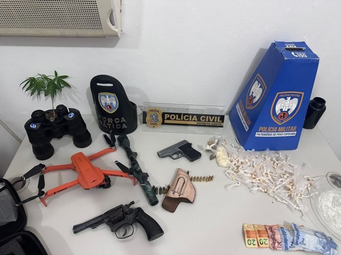 Polícia prende suspeito de homicídio e apreende armas e drogas em Nova Venécia