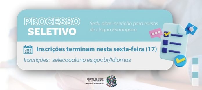 Inscrições para cursos de idiomas terminam nesta sexta-feira (17)