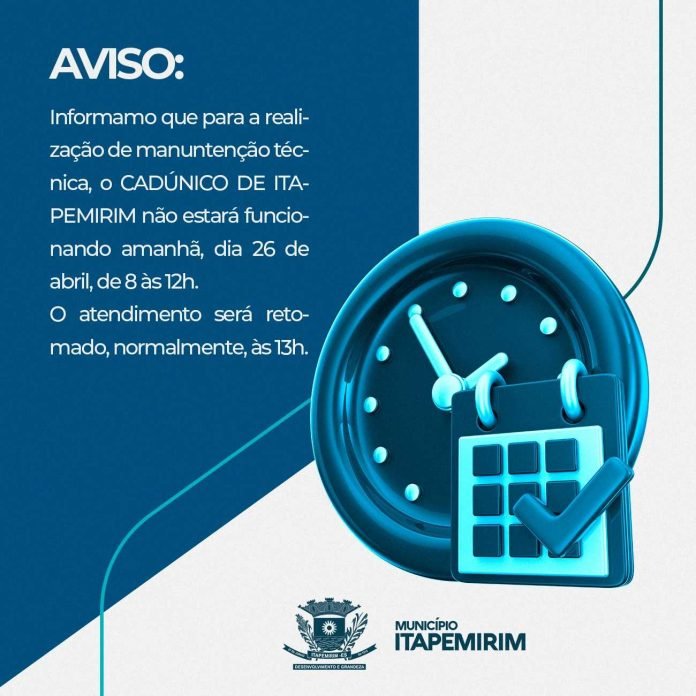 CADÚNICO DE ITAPEMIRIM EM MANUTENÇÃO 