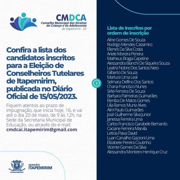 ELEIÇÃO DO CONSELHO TUTELAR DE ITAPEMIRIM
