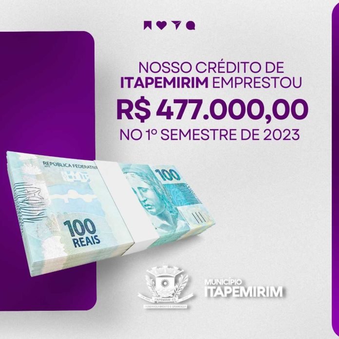 NOSSO CRÉDITO: 477 MIL REAIS EM EMPRÉSTIMOS LIBERADOS NO PRIMEIRO SEMESTRE EM ITAPEMIRIM
