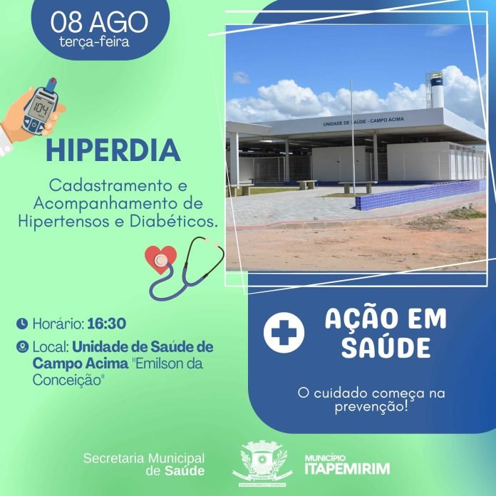 08 DE AGOSTO: HIPERDIA EM CAMPO ACIMA