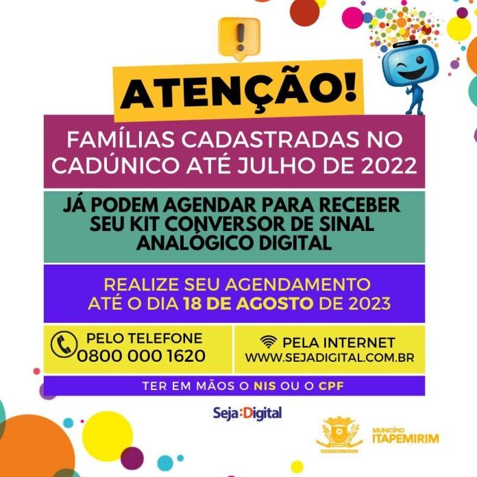 ATENÇÃO, famílias cadastradas no Cadúnico até o julho de 2022!