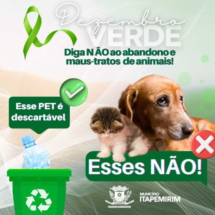 DEZEMBRO VERDE: DIGA NÃO AO ABANDONO E MAUS-TRATOS DE ANIMAIS