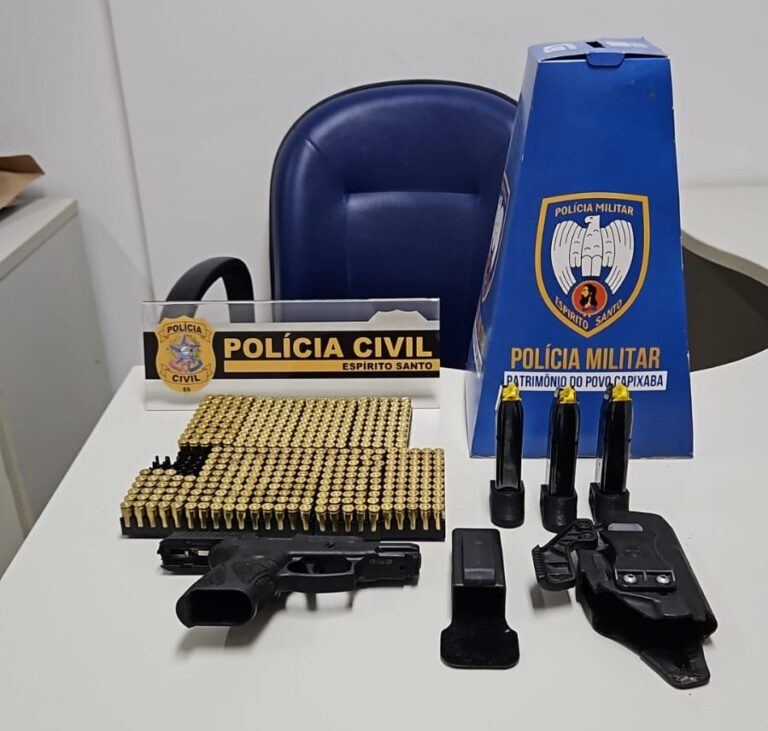 DP de São Gabriel da Palha apreende 428 munições e prende em flagrante homem por porte ilegal de arma de fogo