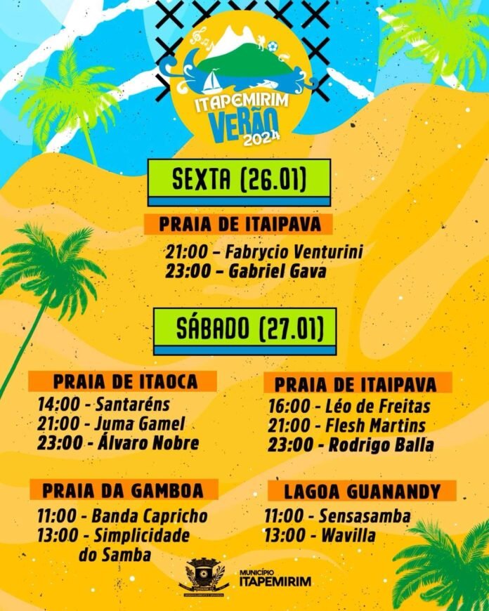 VERÃO 2024: CONFIRA OS SHOWS DO FINAL DE SEMANA EM ITAPEMIRIM