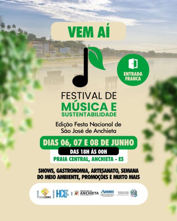 Notícia Festa de Anchieta vai ter Festival de Música e Sustentabilidade - Prefeitura Municipal de Anchieta