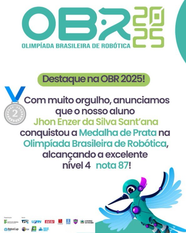 Notícia Aluno de Anchieta conquista Medalha de Prata na Olimpíada Brasileira de Robótica 2025 - Prefeitura Municipal de Anchieta