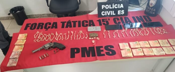 PCES e PMES detêm dois suspeitos por disparos e tráfico de drogas em Mimoso do Sul  