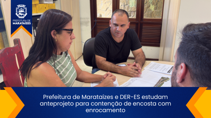Prefeitura de Marataízes e DER-ES estudam anteprojeto para contenção de encosta com enrocamento