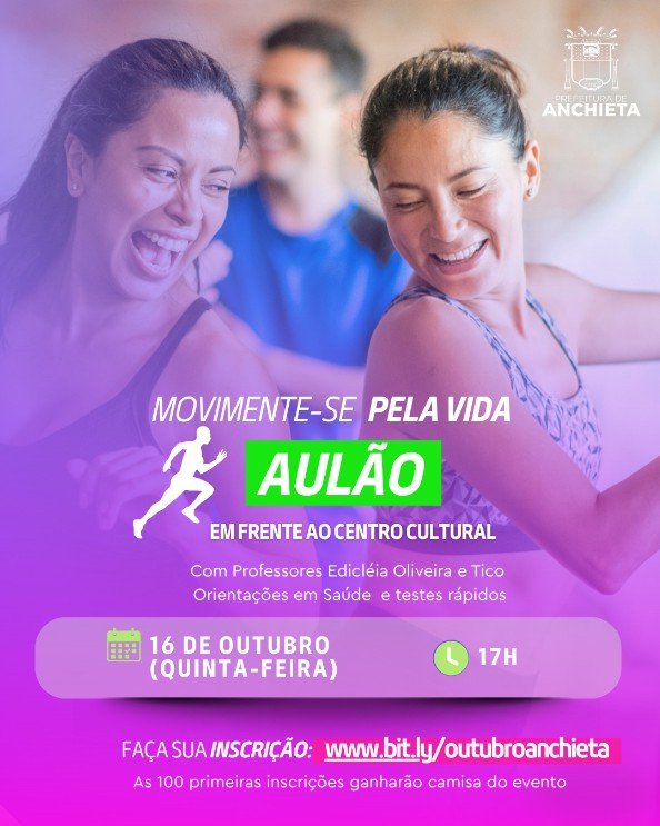 Notícia Nesta quinta-feira (16), Anchieta promove aulão e ações de saúde pelo Outubro Rosa - Prefeitura Municipal de Anchieta