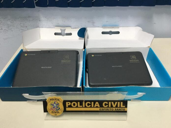 Delegacia de Guaçuí recupera notebooks da Rede Estadual de Educação que estavam em poder de ex-alunos