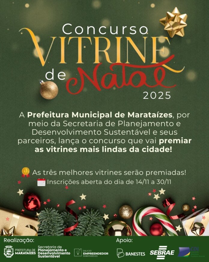 Concurso “Vitrines de Natal 2025” transforma Marataízes em um cenário encantado neste fim de ano