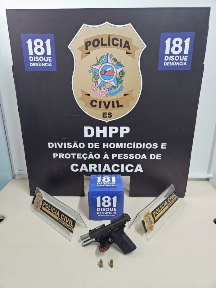 DHPP de Cariacica captura investigado por homicídio e apreende arma de fogo no bairro Antônio Ferreira Borges