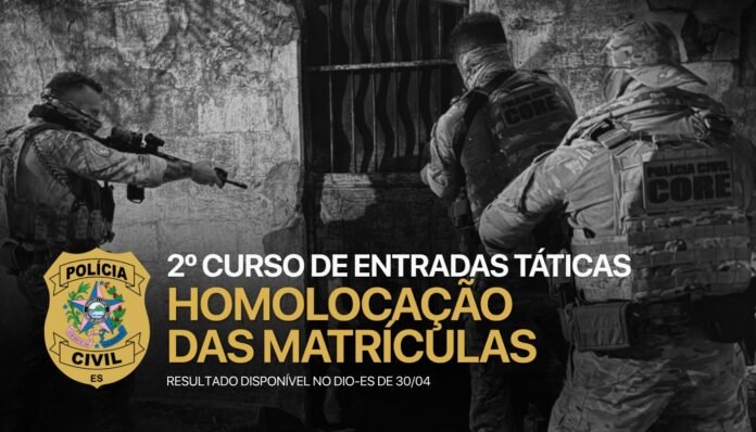 Lista homologada de selecionados para curso de Entradas Táticas da PCES é publicada no Diário Oficial