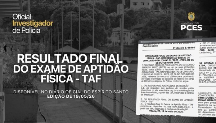 PCES publica resultado final do Teste de Aptidão Física (TAF) e convocação para novas etapas do concurso público