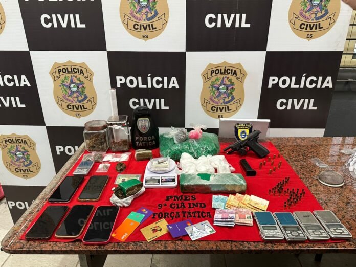 Operação conjunta em Marataízes prende quatro investigados por extorsão mediante sequestro, tráfico de drogas e associação criminosa