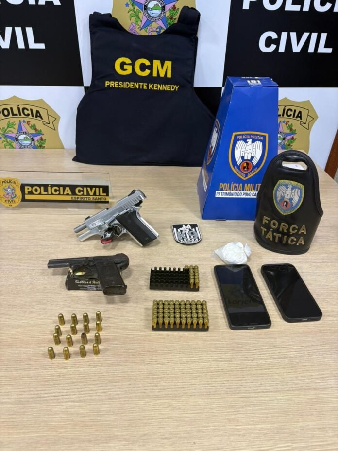 Operação conjunta apreende drogas, armas e celulares em Presidente Kennedy