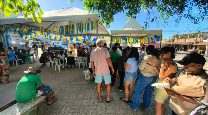 Pracinha de Lagoa Dantas cheia no mutirão Marataízes em Ação 