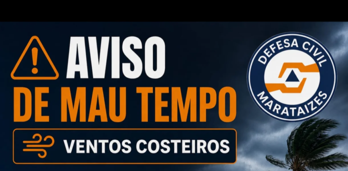 Institutos de meteorologia incluem Marataízes em alertas de vendavais desta quarta-feira até domingo
