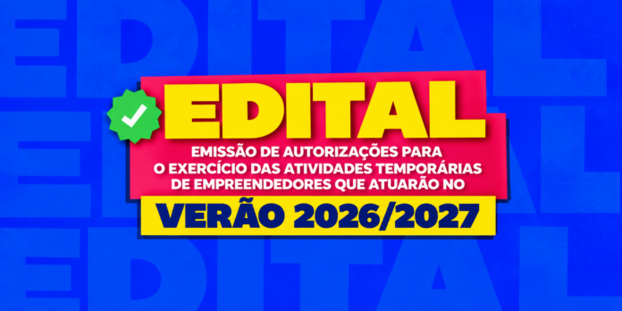 Prefeitura abre inscrições para vendedores ambulantes e comerciantes eventuais do Verão 2026/2027